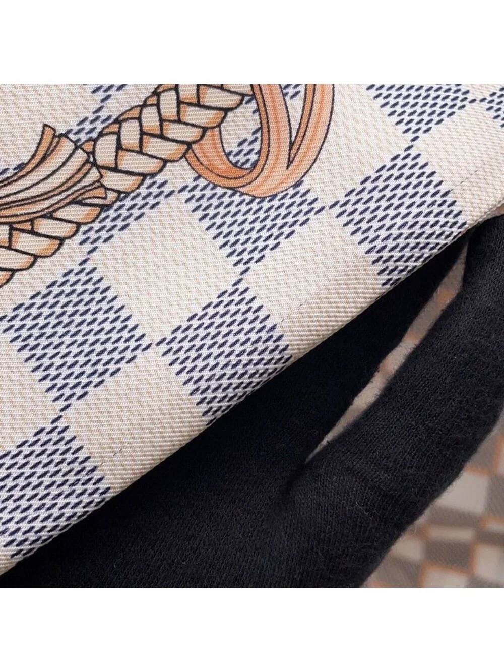 Louis Vuitton Scarf Bandeau Damier Azur Infinity Silk White